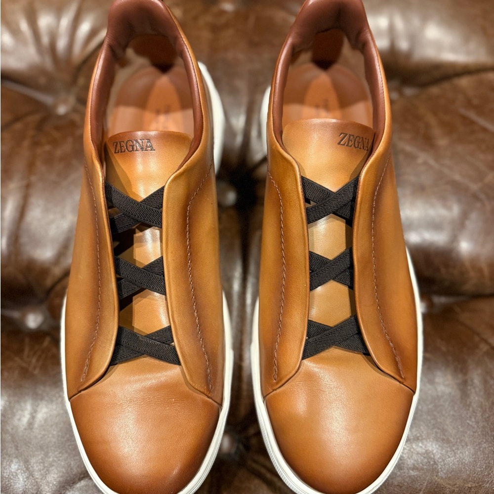 Zegna ‘Triple Stitch’ Men's Leather Sneakers